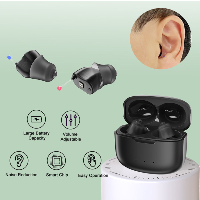 Rechargeable & Invisible Hearing Aid F20D1 , The Upgraded Version Stronger Suction Power