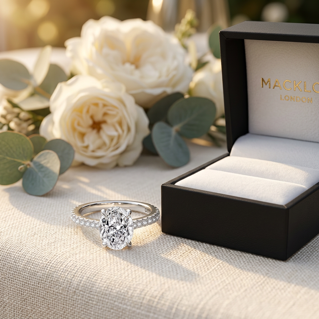 Moissanite Oval Eternity Band – 3ct D Color VVS1, 925 Sterling Silver – The Belgravia Eternity | Macklo London