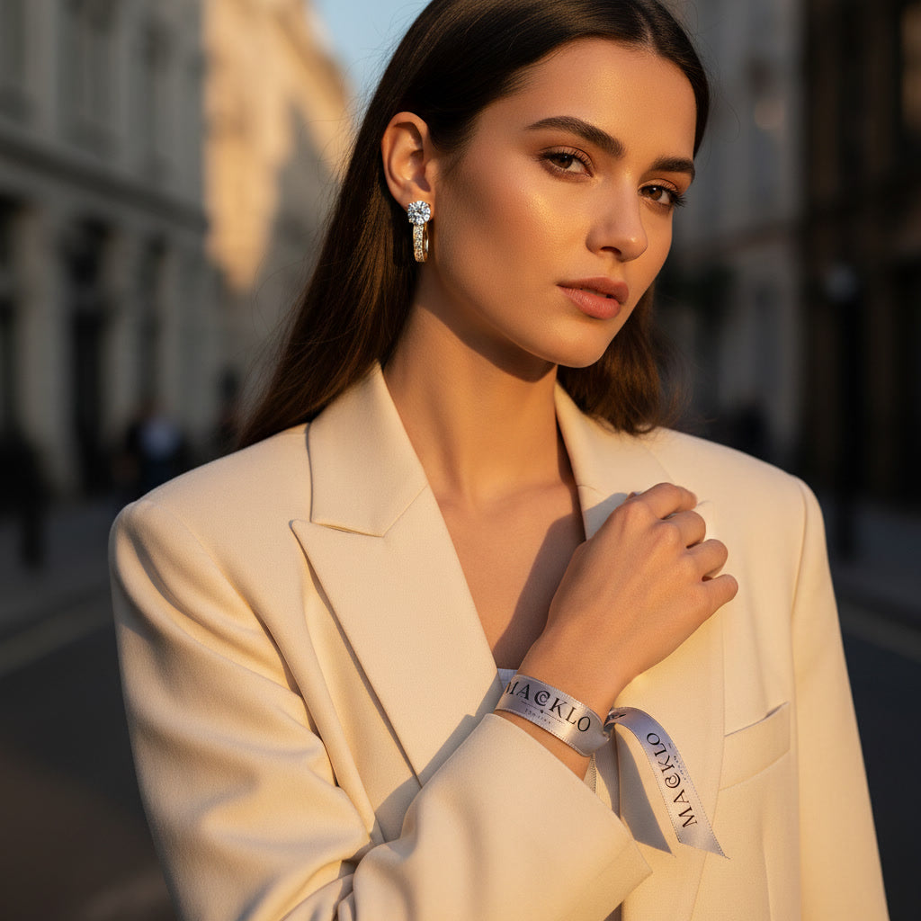 Moissanite U-Shaped Hoop Earrings 2ct D Color VVS1 – 925 Sterling Silver – The Mayfair U Hoops | Macklo London
