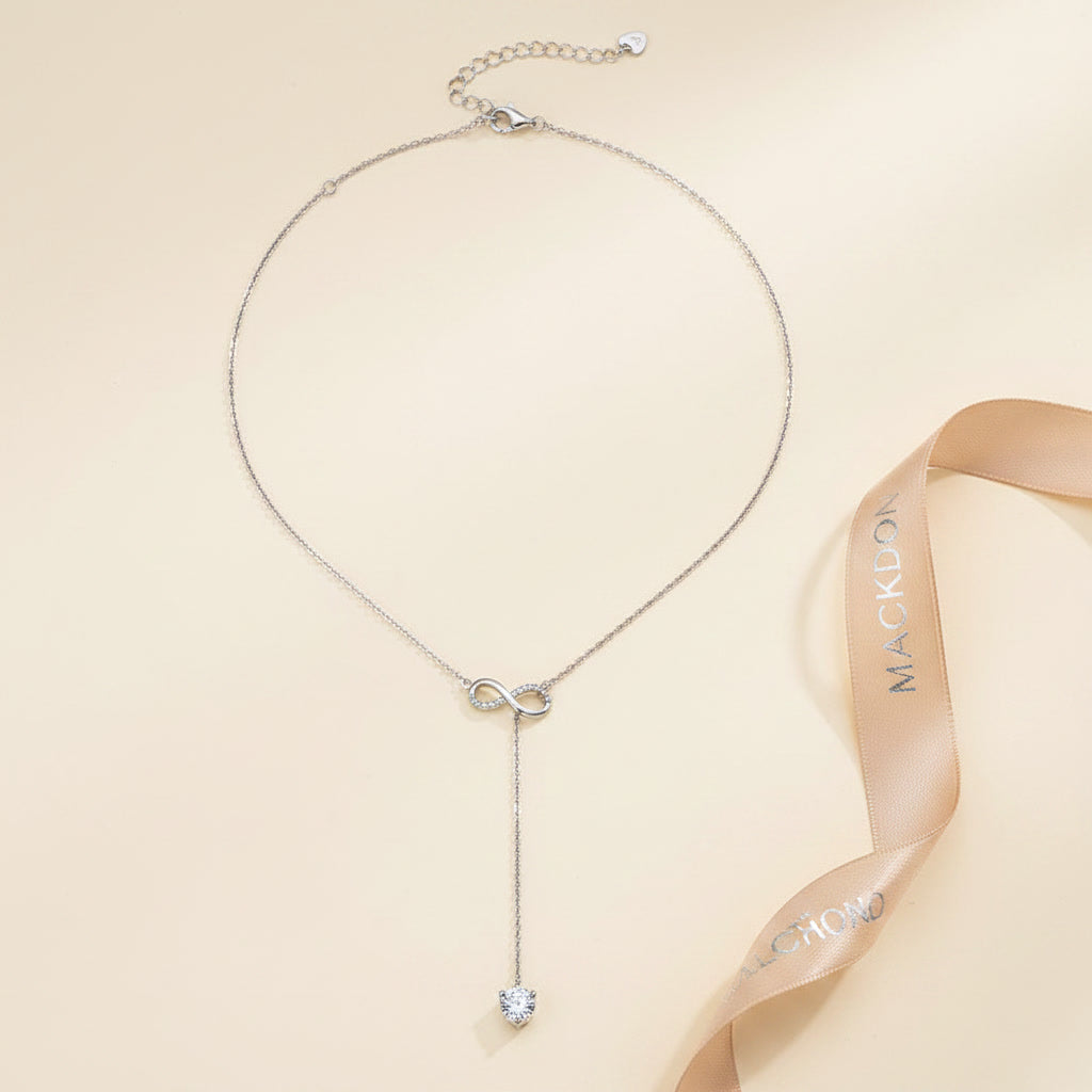 Mayfair 2ct Y Lariat Moissanite Necklace - Adjustable Drop Sexy Chain - 925 Silver | Macklo London