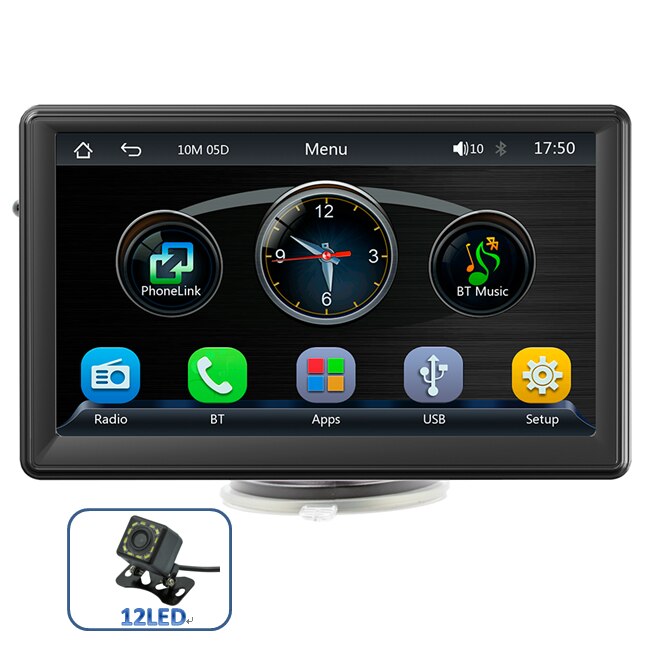 Universal Wireless Apple Carplay Android Auto 7 Inch Portable Car Stereo Car Radio with Bluetooth Sun Visor B5300