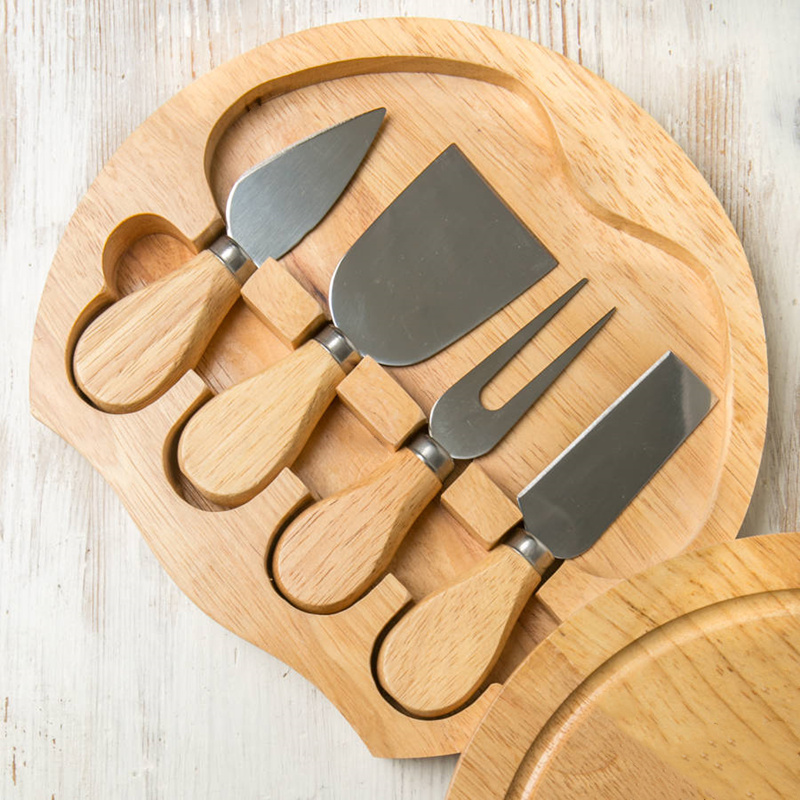 Bamboo Cheese Board Set with Knives