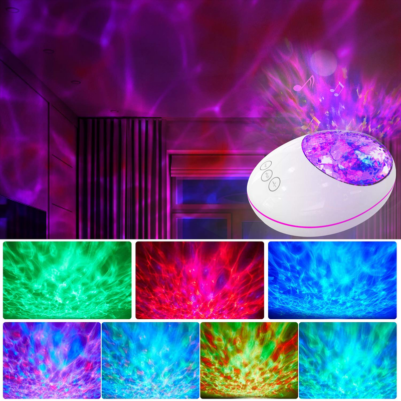 Ocean Wave Projector Night Light Lamp with Bluetooth Music Player