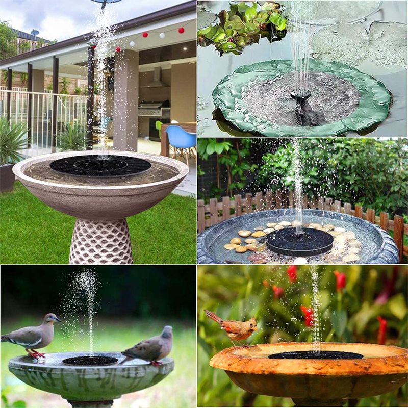 Solar Powered Water Fountain Pump RGB Color LED Lights Floating Feature