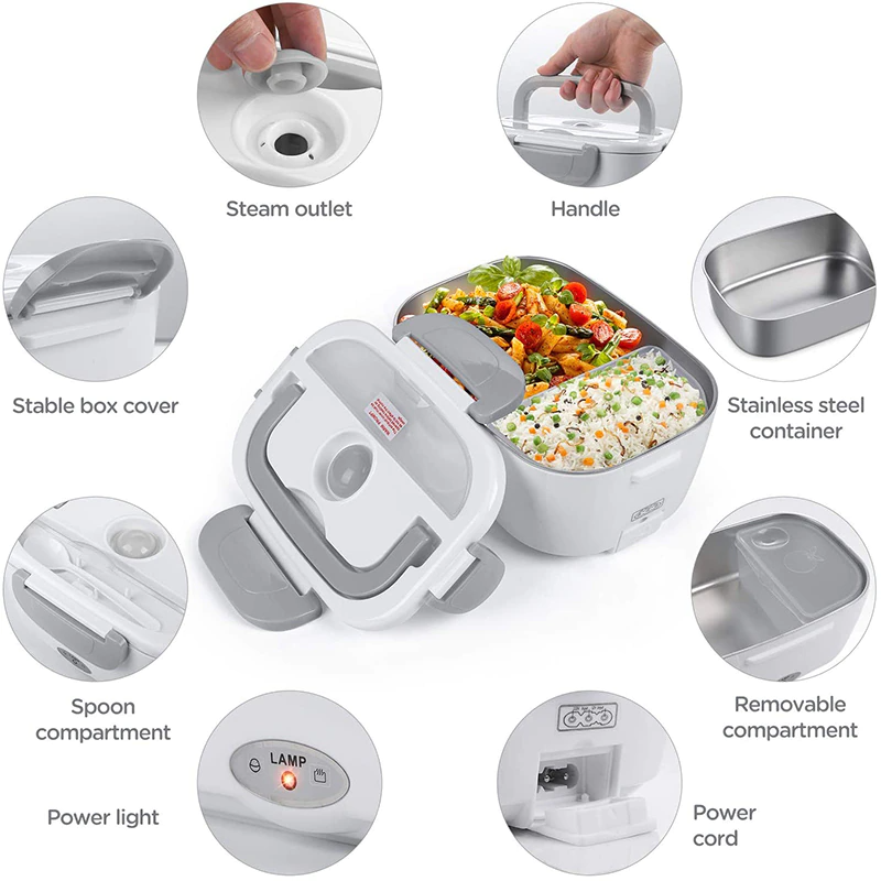 2 in1 Home Electric Thermal Lunch Box Food Heater Warmer