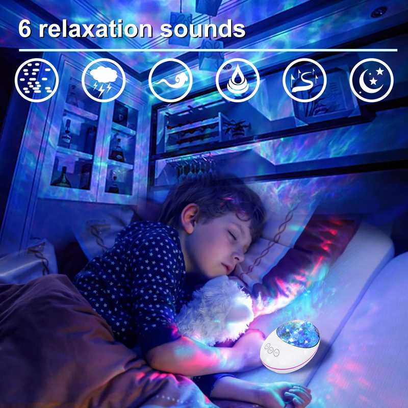 Ocean Wave Projector Night Light Lamp with Bluetooth Music Player