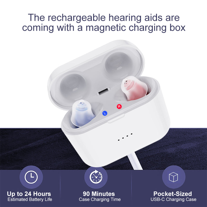 Rechargeable & Invisible Hearing Aid SR02 , Upgraded Version Stronger Suction Power
