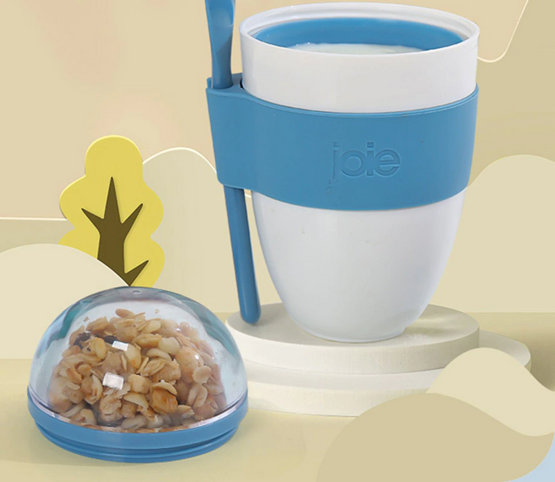 Portable Breakfast Cereal Cup With Lid Spoon Food Container