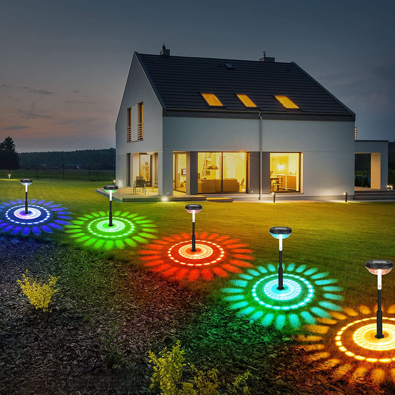 Solar Pathway Garden LED Lights Outdoor RGB Color Changing Decor