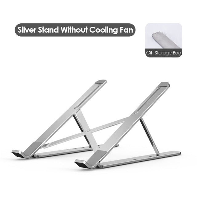 Laptop Stand With Cooling Fan, Aluminium Adjustable Laptop Stand, Portable & Foldable With RGB Light