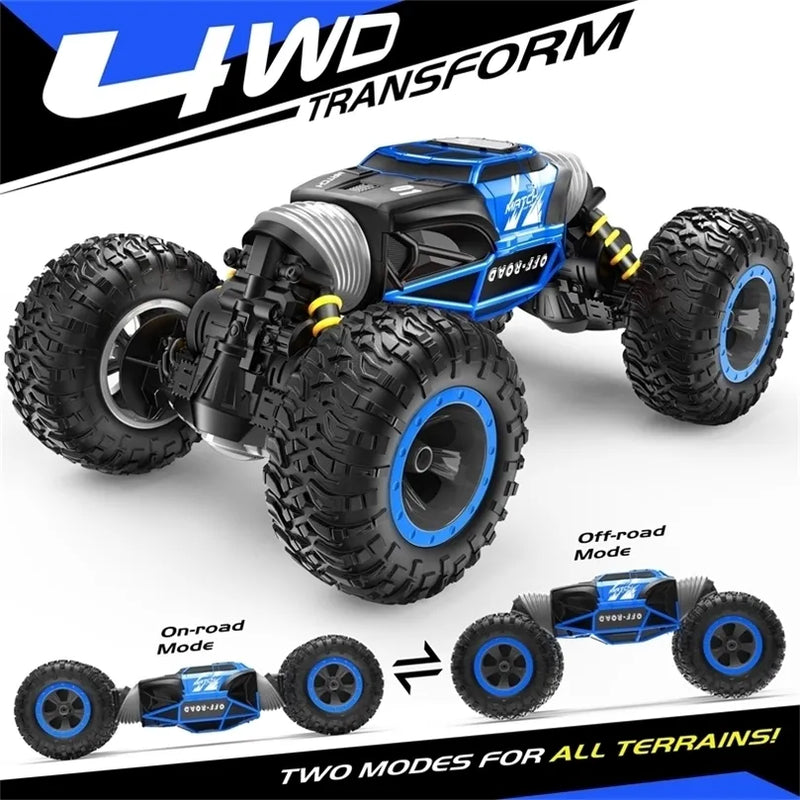 Remote Control Car - 1:14 Scale RC Car with Rechargeable Battery, 4WD Transform 15 KM/H All Terrains Twist RC Stunt Car