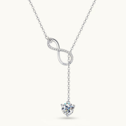 Mayfair 2ct Y Lariat Moissanite Necklace - Adjustable Drop Sexy Chain - 925 Silver | Macklo London