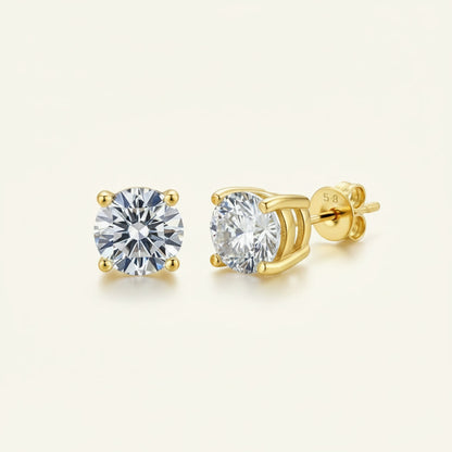 Moissanite Earrings 0.3ct to 2ct Studs – D Color VVS1 – 925 Sterling Silver