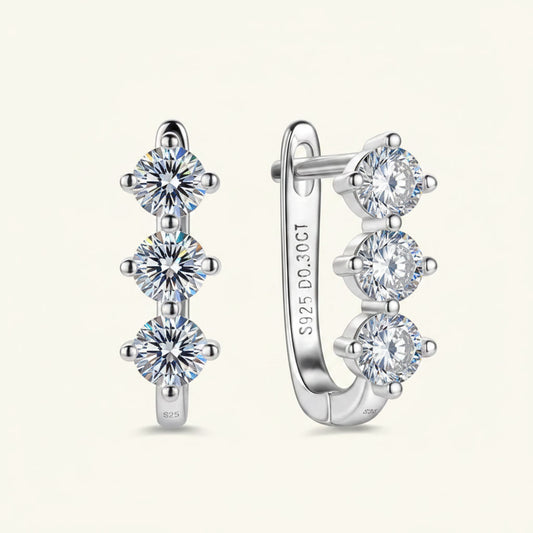 Moissanite U-Shape Hoop Earrings – 0.6ct D Color VVS1, 925 Sterling Silver – The Mayfair U | Macklo London