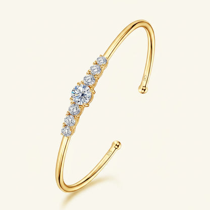 Moissanite Bracelet 3ct Sparkling Cuff – 925 Sterling Silver – Mayfair