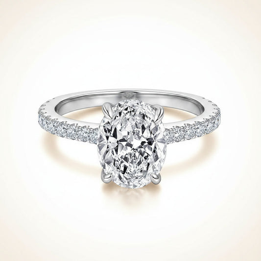 Moissanite Oval Eternity Band – 3ct D Color VVS1, 925 Sterling Silver – The Belgravia Eternity | Macklo London