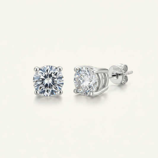 Moissanite Stud Earrings – 0.3ct to 2ct D Color VVS1, 925 Sterling Silver – The Mayfair Studs | Macklo London