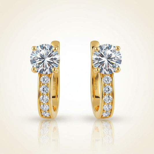 Moissanite U-Shaped Hoop Earrings 2ct D Color VVS1 – 925 Sterling Silver – The Mayfair U Hoops | Macklo London