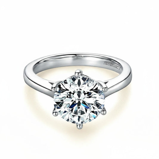 Moissanite Solitaire Ring – 2ct to 4ct D Color VVS1, 925 Sterling Silver – The Kensington Solitaire | Macklo London