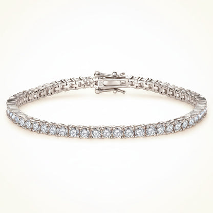 Moissanite Bracelet 5.6ct Tennis Chain 3mm – 14K Gold Plated 925 Silver