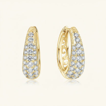 Moissanite Earrings 2ct Hollow Hoop – D Color VVS1 – 925 Sterling Silver