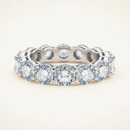 Moissanite Tennis Eternity Ring 5mm Full Pavé – 925 Sterling Silver Band