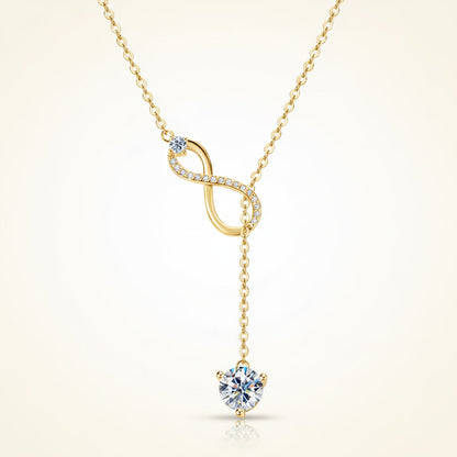 Mayfair 2ct Y Lariat Moissanite Necklace - Adjustable Drop Sexy Chain - 925 Silver | Macklo London