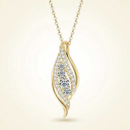 Moissanite Curve Pendant Necklace – 0.56ct D Color VVS1, 925 Sterling Silver – The Belgravia Curve | Macklo London