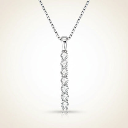Moissanite Necklace 2ct Bar Pendant – 925 Sterling Silver – Mayfair
