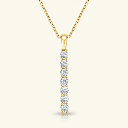 Moissanite Necklace 2ct Bar Pendant – 925 Sterling Silver – Mayfair