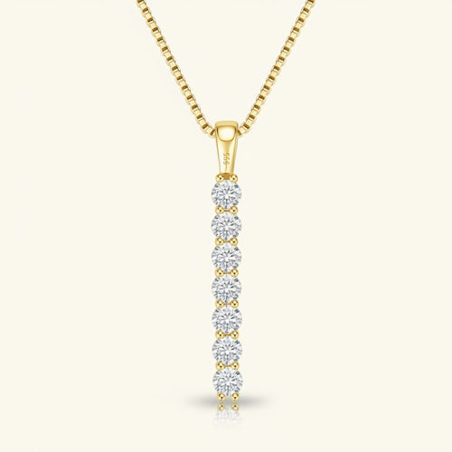 Mayfair 2ct Bar Moissanite Pendant Necklace - Minimalist Bar Pendant  - 925 Silver | Macklo London