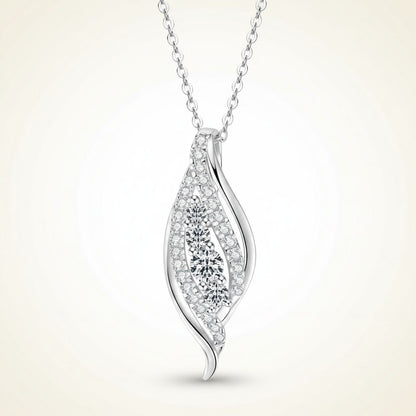 Moissanite Necklace 0.56ct Curve Pendant – D Color VVS1 – 925 Sterling Silver