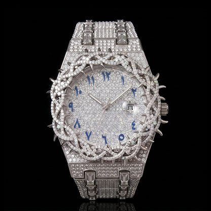 Iced Out Men's Watch – Full CZ Bling Luxury Quartz Watch with Date – Macklo London