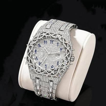 Iced Out Men's Watch – Full CZ Bling Luxury Quartz Watch with Date – Macklo London