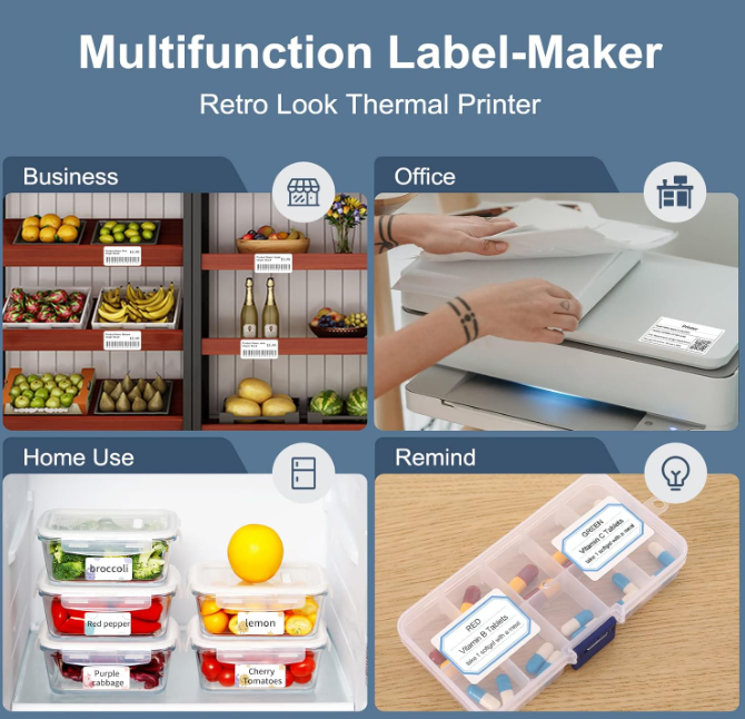 Wireless Thermal Label Printer: Portable Bluetooth Label Maker for Home , Office and small Business