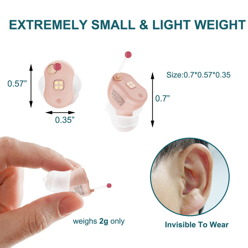 Rechargeable & Invisible Hearing Aid F20D1 , The New Version Stronger Suction Power