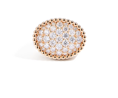 Moissanite Ring Rose Gold Pavé Dome 925 Sterling Silver D Color – The Mayfair Dome | Macklo London