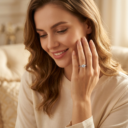 Moissanite Engagement Ring 1ct Twisted Pavé Band 925 Sterling Silver – The Mayfair Twist | Macklo London