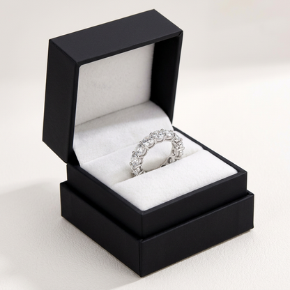 Moissanite Tennis Eternity Ring 5mm Full Pavé – 925 Sterling Silver Band – The Mayfair Tennis | Macklo London