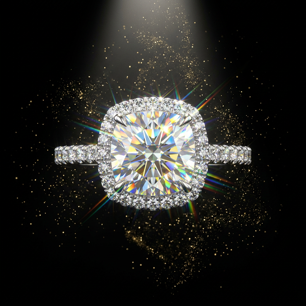 The Belgravia 2.0 CT Moissanite Halo Ring | Macklo London