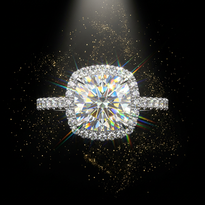 The Belgravia 2.0 CT Moissanite Halo Ring | Macklo London