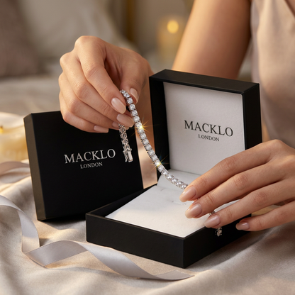Moissanite Tennis Bracelet 3mm 4mm D Color VVS1 925 Sterling Silver – The Mayfair Tennis | Macklo London