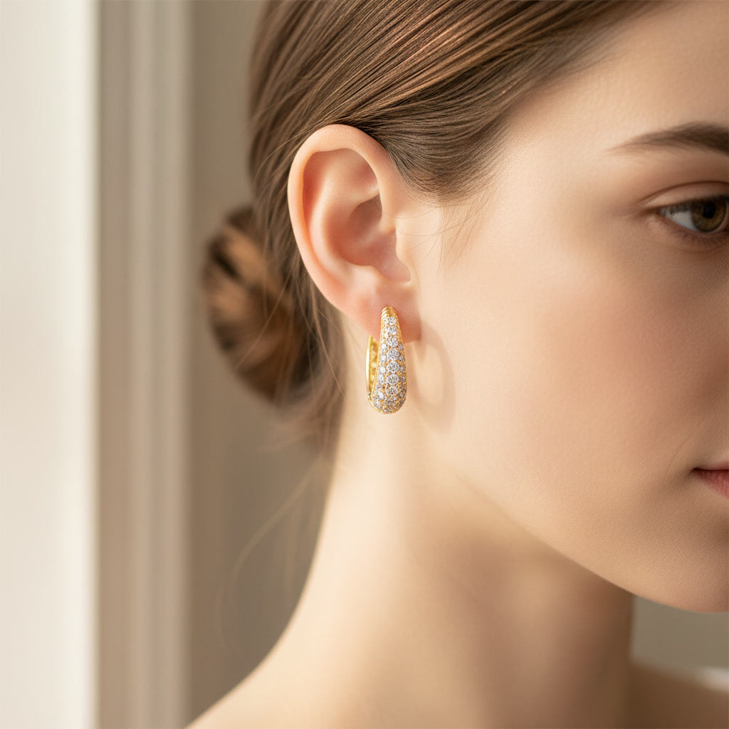 Moissanite Hollow Hoop Earrings – 2ct D Color VVS1, 925 Sterling Silver – The Mayfair Hollow | Macklo London
