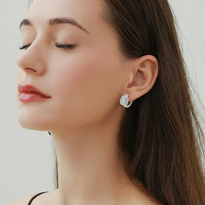 Moissanite Halo Hoop Earrings 2.18ct D Color VVS1 – 925 Sterling Silver – The Kensington Halo Hoops | Macklo London