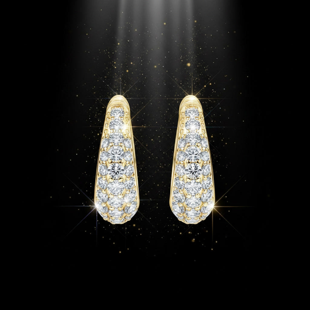 Moissanite Hollow Hoop Earrings – 2ct D Color VVS1, 925 Sterling Silver – The Mayfair Hollow | Macklo London