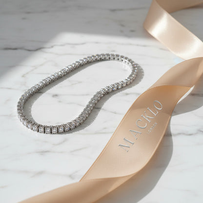 Moissanite Tennis Chain Bracelet 5.6ct 3mm – 14K Gold Plated 925 Silver – The Mayfair Tennis Chain | Macklo London
