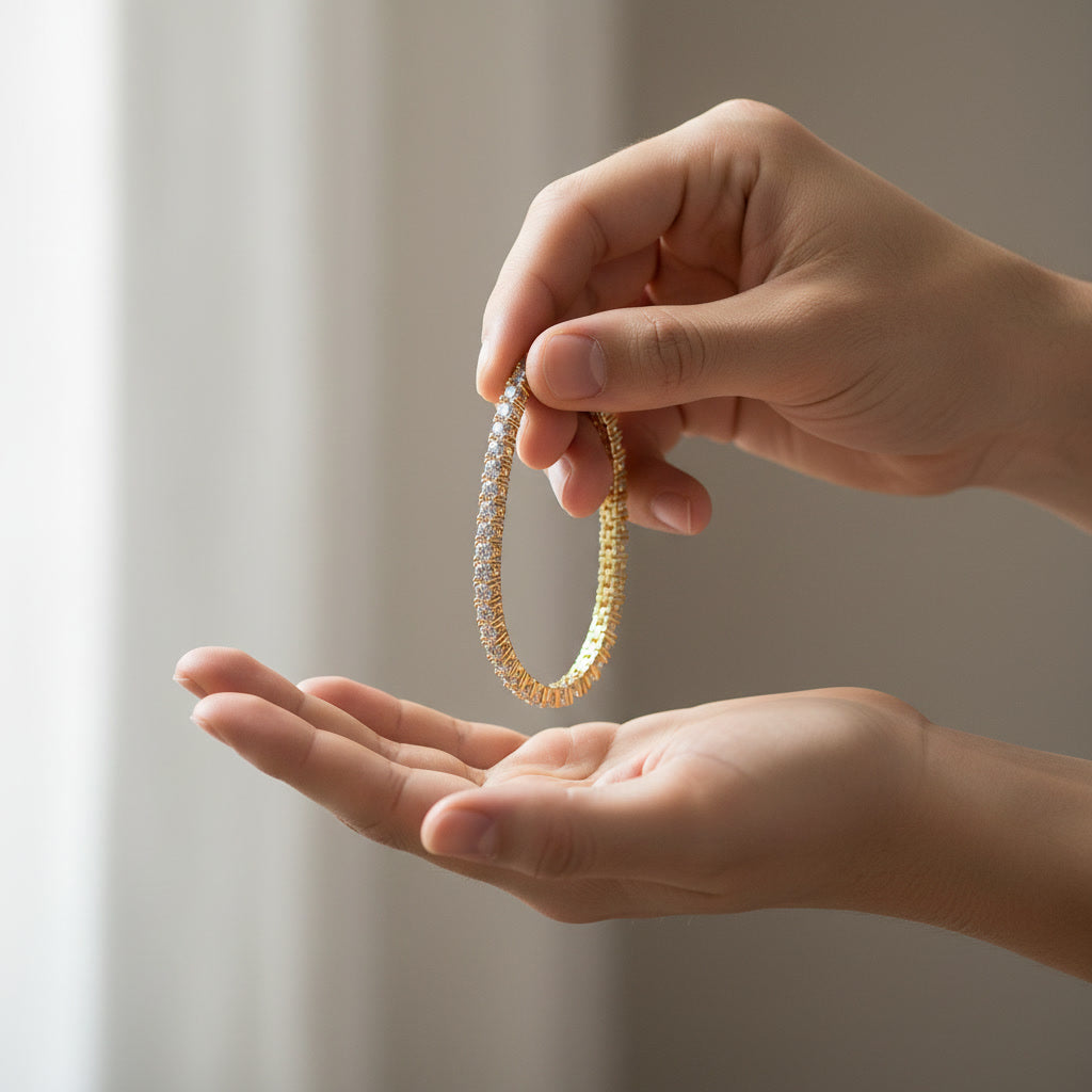 Moissanite Tennis Chain Bracelet 5.6ct 3mm – 14K Gold Plated 925 Silver – The Mayfair Tennis Chain | Macklo London