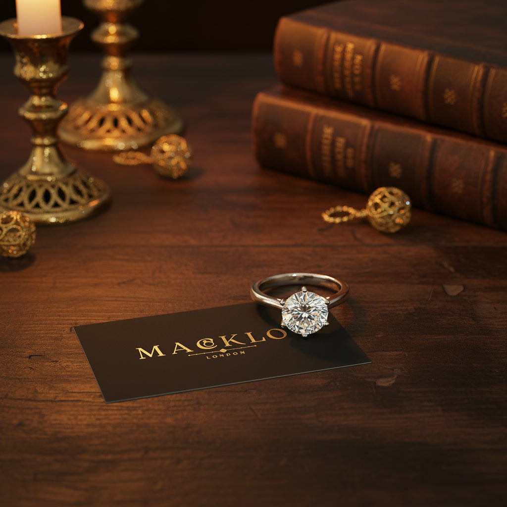 Moissanite Solitaire Ring – 2ct to 4ct D Color VVS1, 925 Sterling Silver – The Kensington Solitaire | Macklo London