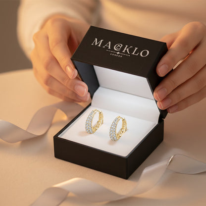 Moissanite Hollow Hoop Earrings – 2ct D Color VVS1, 925 Sterling Silver – The Mayfair Hollow | Macklo London