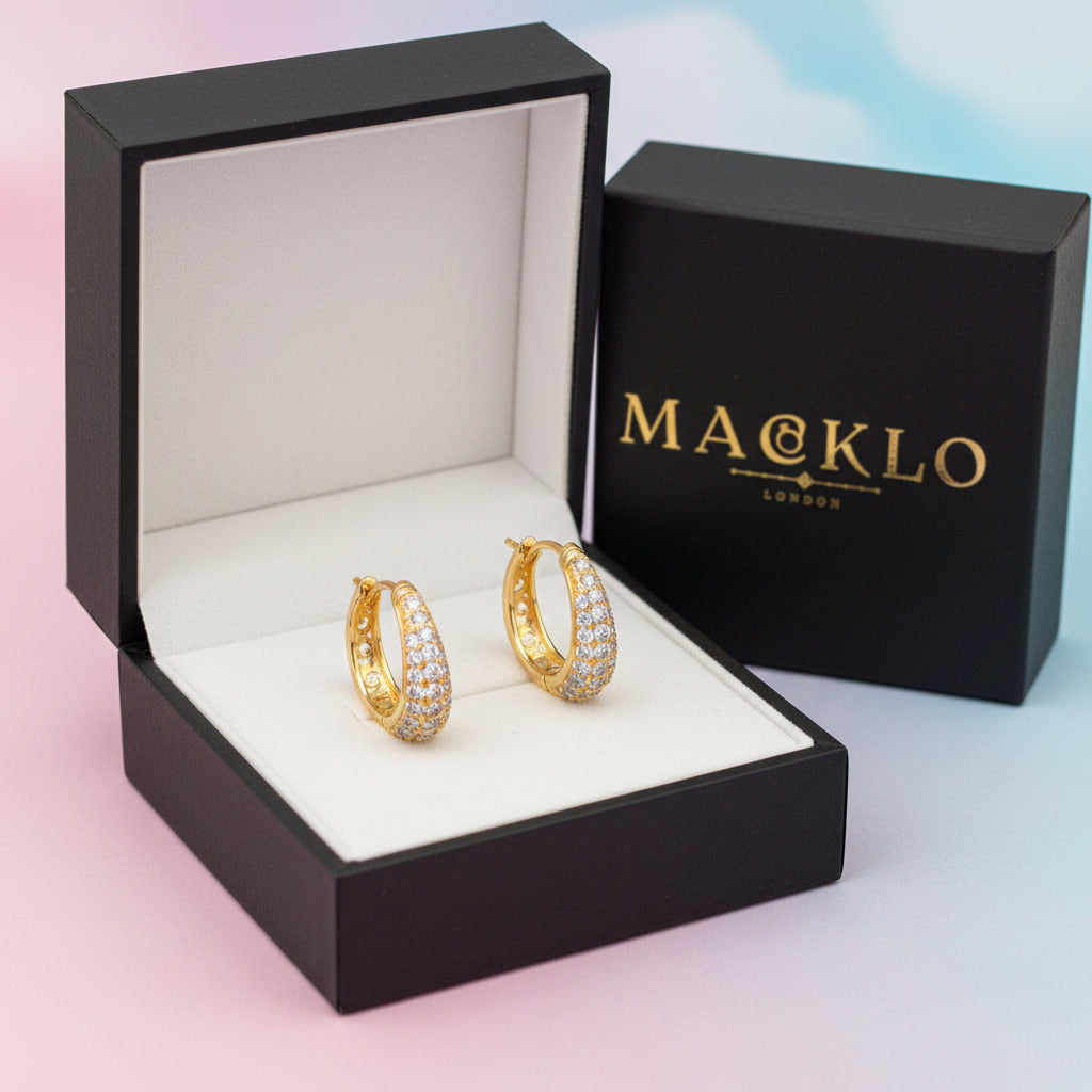 Moissanite Hollow Hoop Earrings – 2ct D Color VVS1, 925 Sterling Silver – The Mayfair Hollow | Macklo London